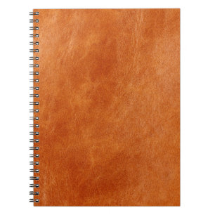 Caderno Espiral Couro natural liso de gengibre russo