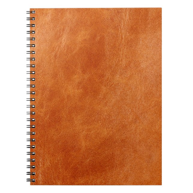 Caderno Espiral Couro natural liso de gengibre russo (Frente)