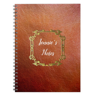 Caderno Espiral Couro personalizado costume do falso