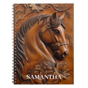 Caderno Espiral Couro Sintético Personalizado Para Cavalo