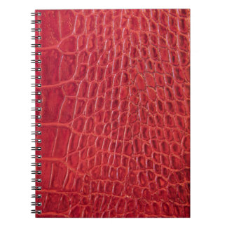 Caderno Espiral Couro vermelho do jacaré do falso