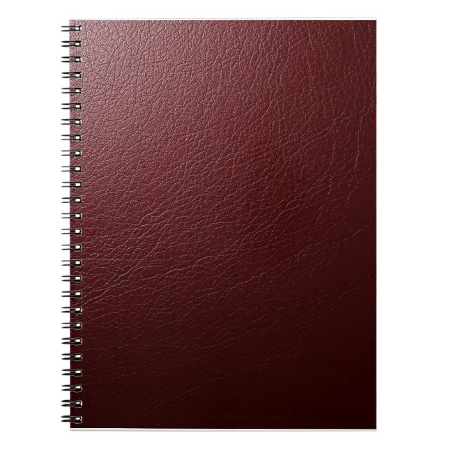 Caderno Espiral Couro Vermelho Escuro Texturizado (Frente)