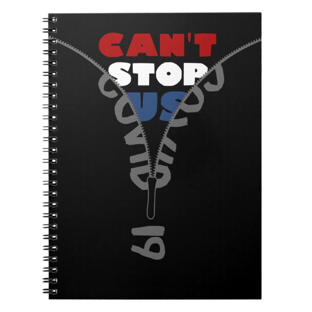 Caderno Espiral COVID-19 não consegue impedir o vermelho branco e  (Frente)