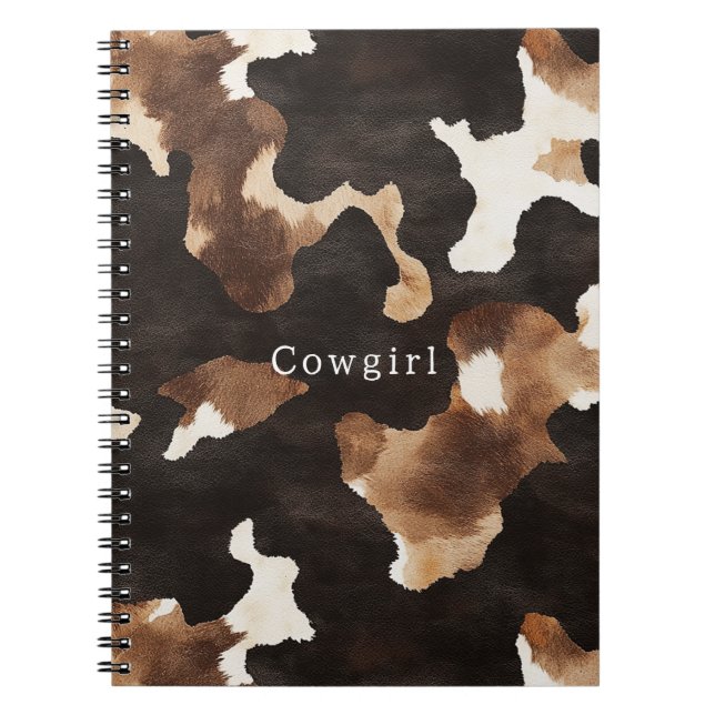 Caderno Espiral Cow Print Cowboy Cowgirl Western (Frente)