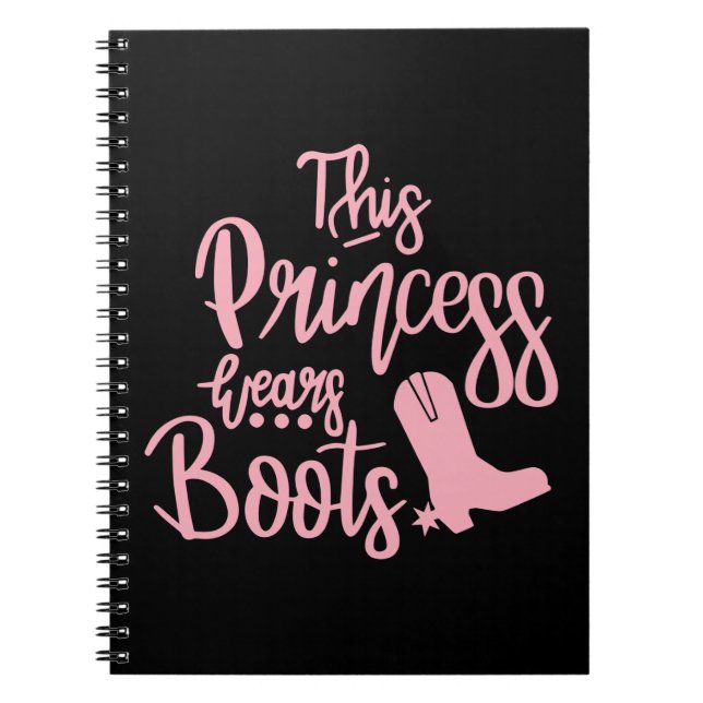 Caderno Espiral Cowboy Boots Western Cowgirl Princess Line Dancing (Frente)