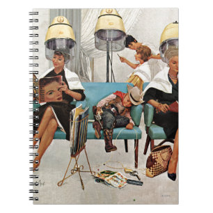 Caderno Espiral Cowboy dormindo no salão de beleza
