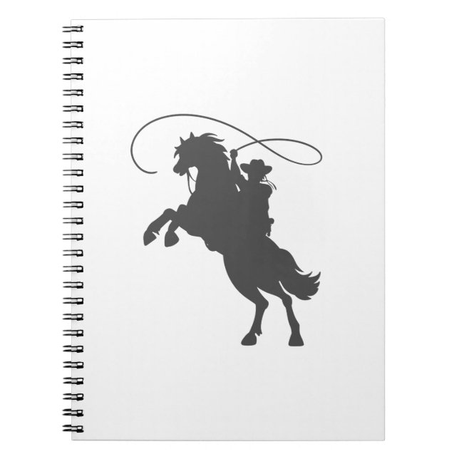 Caderno Espiral cowboy jogando lasso cavalgando cavalo (Frente)