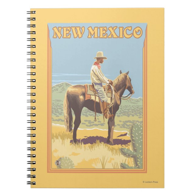 Caderno Espiral Cowboy (Vista lateral)Novo México (Frente)