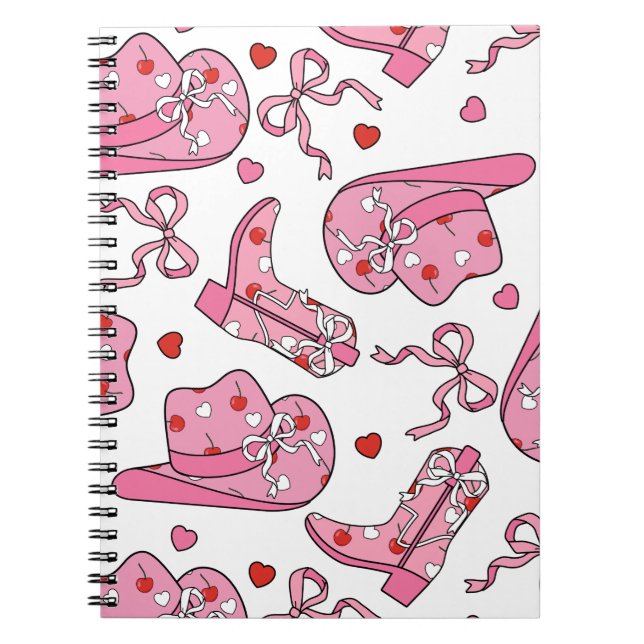 Caderno Espiral Cowgirl Coquette Pink (Frente)