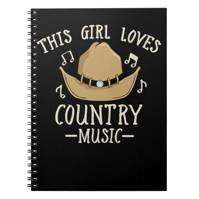 Caderno Espiral Cowgirl Female Country Music Lover Western Dancing (Frente)