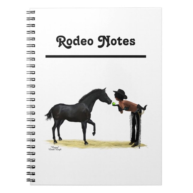Caderno Espiral Cowgirl Pinup with Horse Spiral Notebook (Frente)