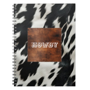 Caderno Espiral Cowhide da Fazenda Ocidental
