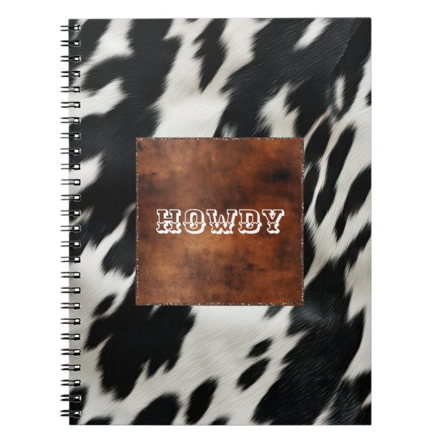 Caderno Espiral Cowhide da Fazenda Ocidental (Frente)