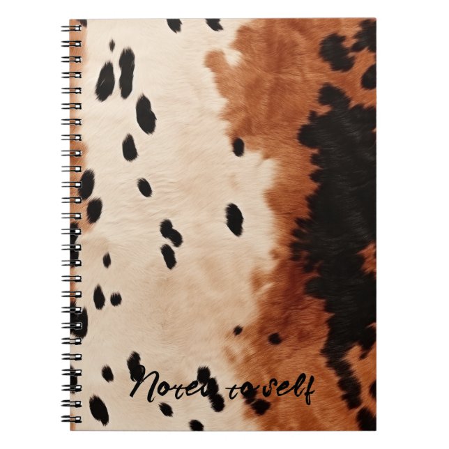 Caderno Espiral Cowhide Preto-Castanho (Frente)