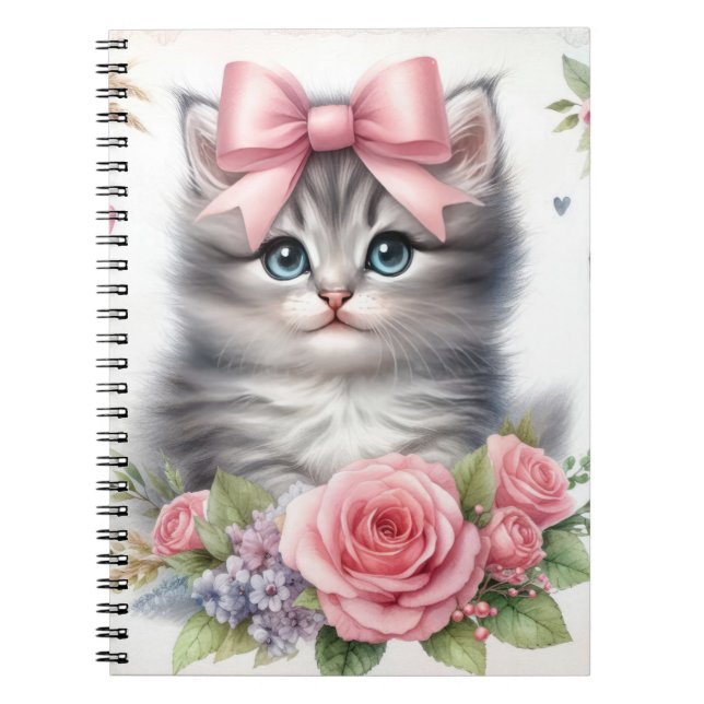 CADERNO ESPIRAL COZINHA DE FLUFFY COM ARCOS E FLORES (Frente)
