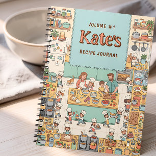 Caderno Espiral Cozinha Familiar Aconchegante e Fofa Receita Perso
