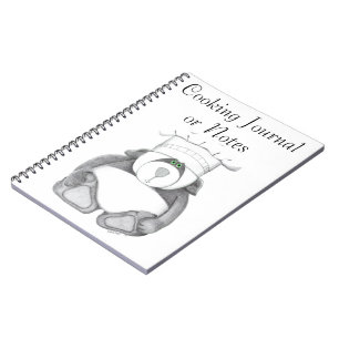 Caderno Espiral Cozinhar com imagem do Urso de Panda