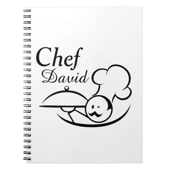 Caderno Espiral Cozinheiro chefe ilustrado personalizado (Frente)