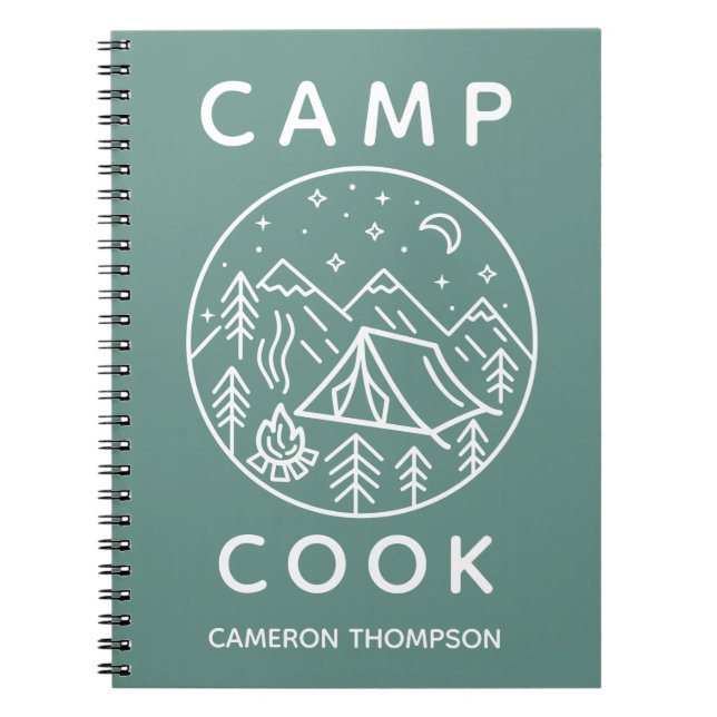 Caderno Espiral Cozinheiro de Acampamento de Verão Personalizado V (Frente)