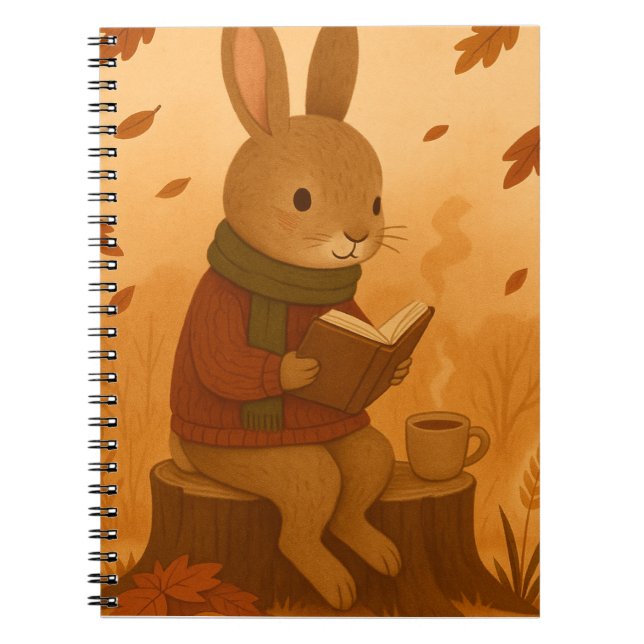 Caderno Espiral Cozy Autumn Bunny (Frente)