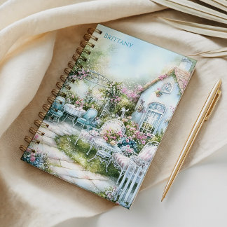 Caderno Espiral Cozy Cottage Blue Florals Blue Patio |
