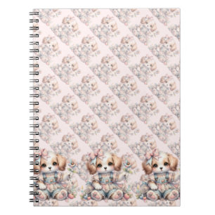 Caderno Espiral Cozy Kawaii Cottagecore Farmcore Puppy Style