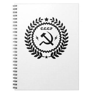 Caderno Espiral Crachá comunista da foice do martelo de CCCP