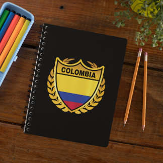 Caderno Espiral Crachá de repouso Dourado com bandeira nacional da