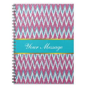 Caderno Espiral Cranberry e Teal Kat ZigZag Padrão