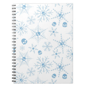 Caderno Espiral Crânio assustador Creepmas Flocos de Natal