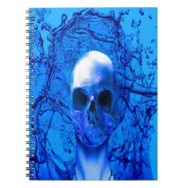 Caderno Espiral crânio azul alienígena