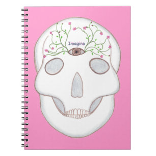 Caderno Espiral Crânio de Açúcar Imagina Notebook de Flores de Ter