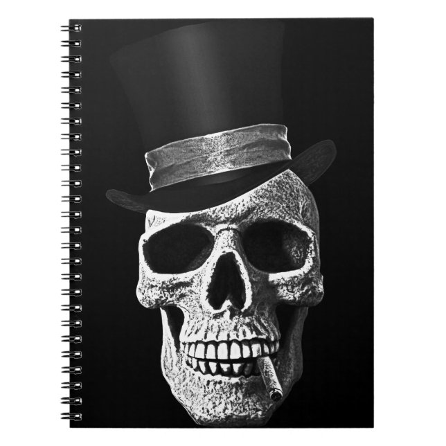 Caderno Espiral Crânio do chapéu alto (Frente)