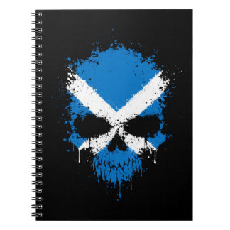 Caderno Espiral Crânio do Splatter do gotejamento de Scotland