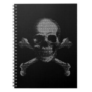Caderno Espiral Crânio e Crossbones do cabouqueiro