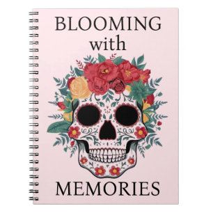 Caderno Espiral Crânio Floral
