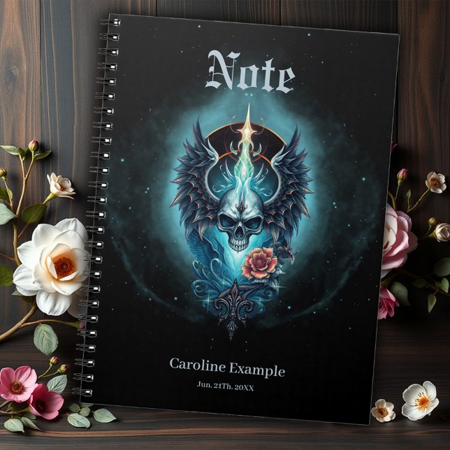 Caderno Espiral Crânio impressionante e realista, (Criador carregado)