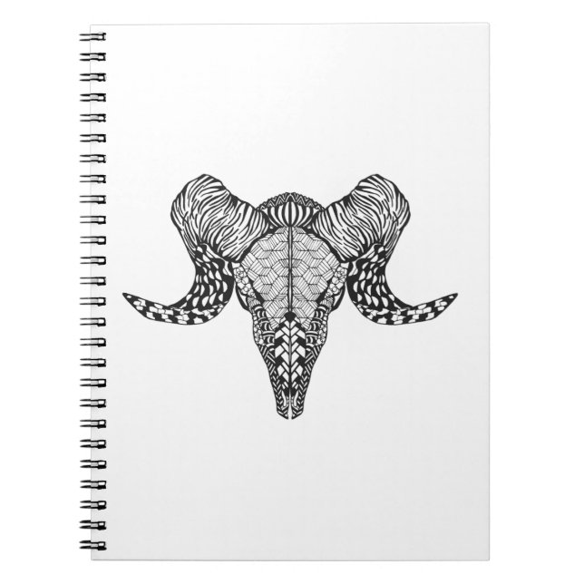 Caderno Espiral Crânio inspirado dos carneiros (Frente)