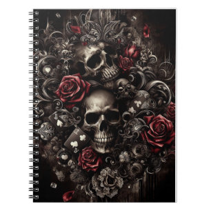 Caderno Espiral Crânio Negro