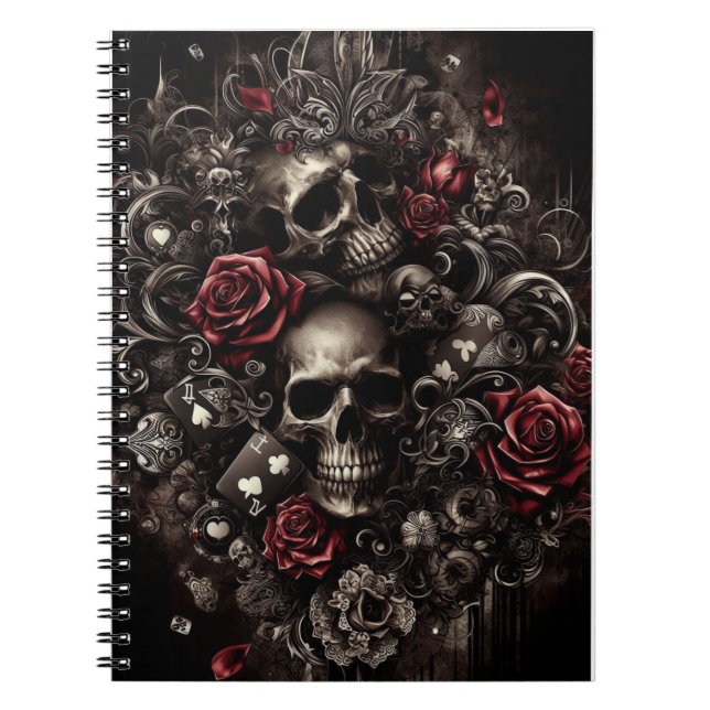 Caderno Espiral Crânio Negro (Frente)