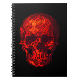Caderno Espiral Crânio vermelho gótico