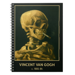 Caderno Espiral Crânio Vintage Fumando – Arte Única Inspirada em V