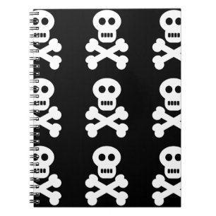 Caderno Espiral Crânios brancos
