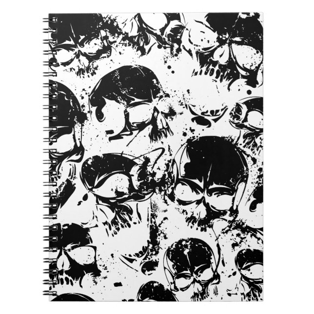 Caderno Espiral crânios de moagem impressão (Frente)