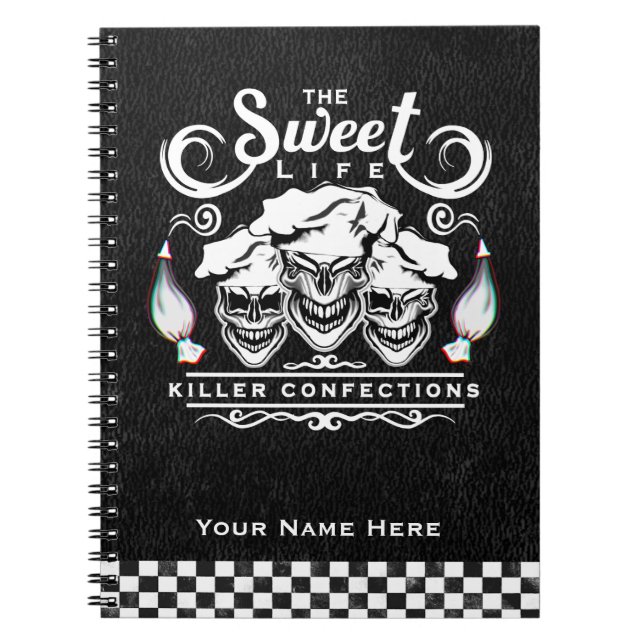 Caderno Espiral Crânios engraçados do cozinheiro chefe de (Frente)