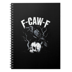 Caderno Espiral Cráquio F-Caw-F Caveira de Pássaro Engraçado Humor