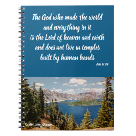 Caderno Espiral Crater Lake Oregon Christian Notebook