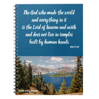 Caderno Espiral Crater Lake Oregon Christian Notebook