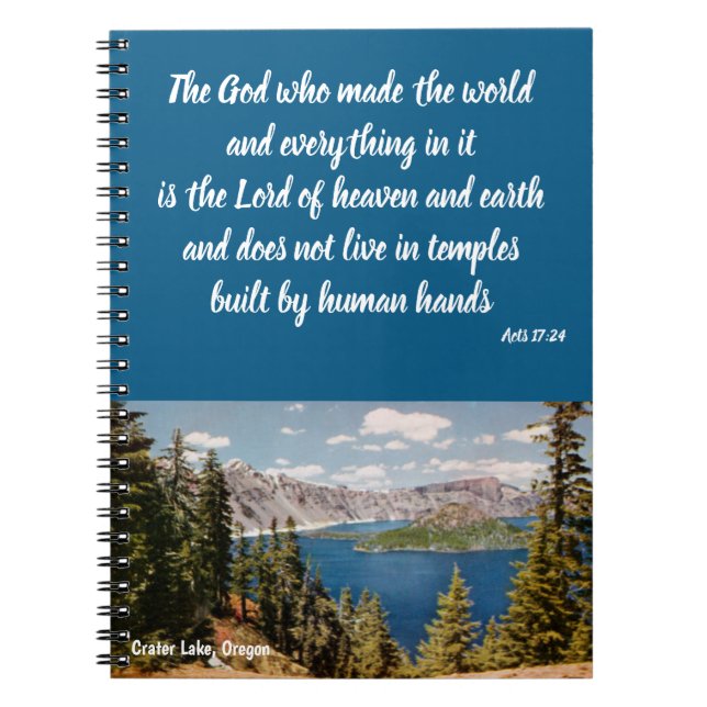 Caderno Espiral Crater Lake Oregon Christian Notebook (Frente)