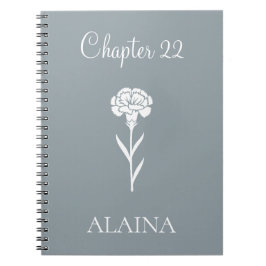 Caderno Espiral Cravo do Ano Personalizado Flor de Nascimento de J